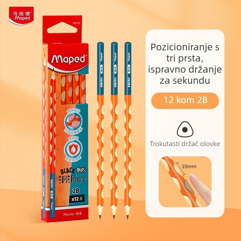 Maped olovka s trokutastim gripom HB/2B za učenike – vježba pisanja