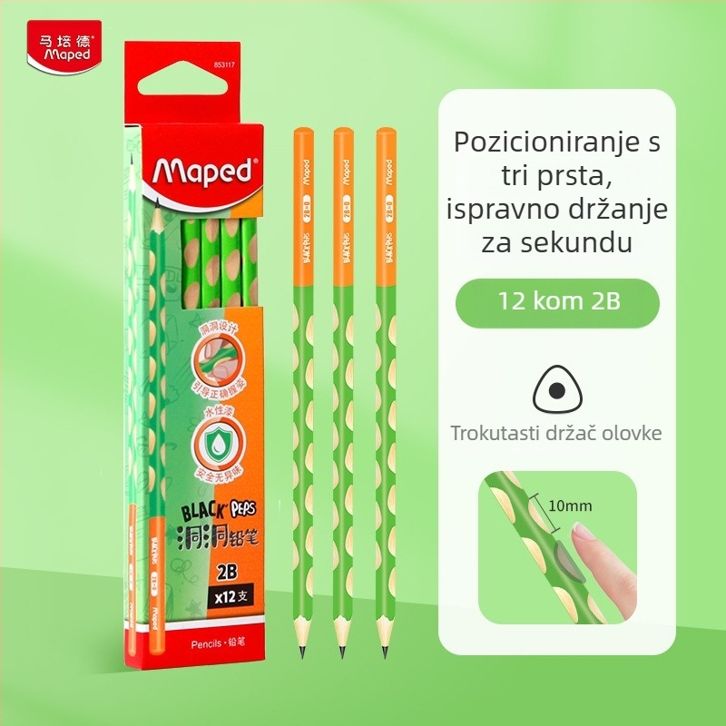 Maped olovka s trokutastim gripom HB/2B za učenike – vježba pisanja