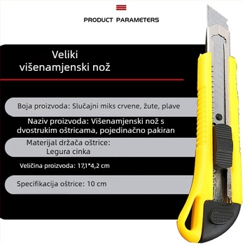 Višenamjenski nož s gumiranom površinom, industrijske klase za rezanje papira i tapeta