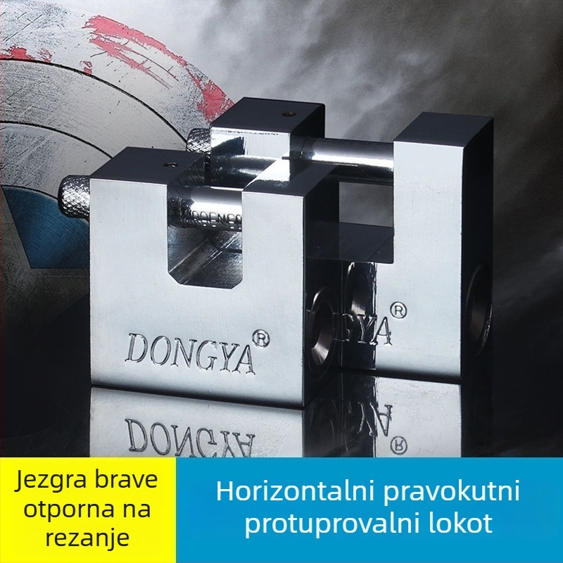Pravokutni kućni katanc za vrata, horizontalno otvaranje, mala glava brave, zaštita od rezanja, provale i razbijanja
