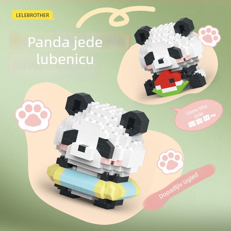 LEGO-kompatibilan set građevnih blokova s Panda National Treasure crtani lik, ABS plastika, 100–200 komada