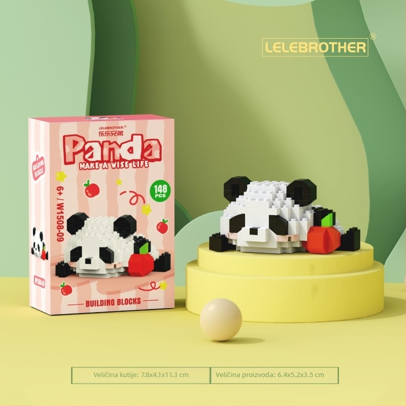 LEGO-kompatibilan set građevnih blokova s Panda National Treasure crtani lik, ABS plastika, 100–200 komada