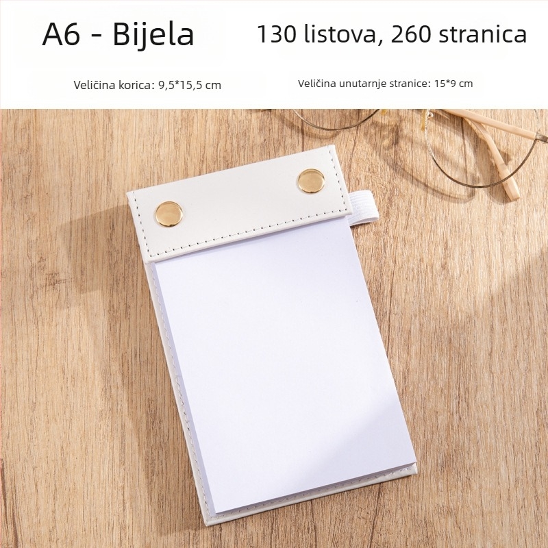 A6 prijenosna debela bilježnica s odvojivim ljepljivim bilješkama i zamjenjivim papirom, mali notes