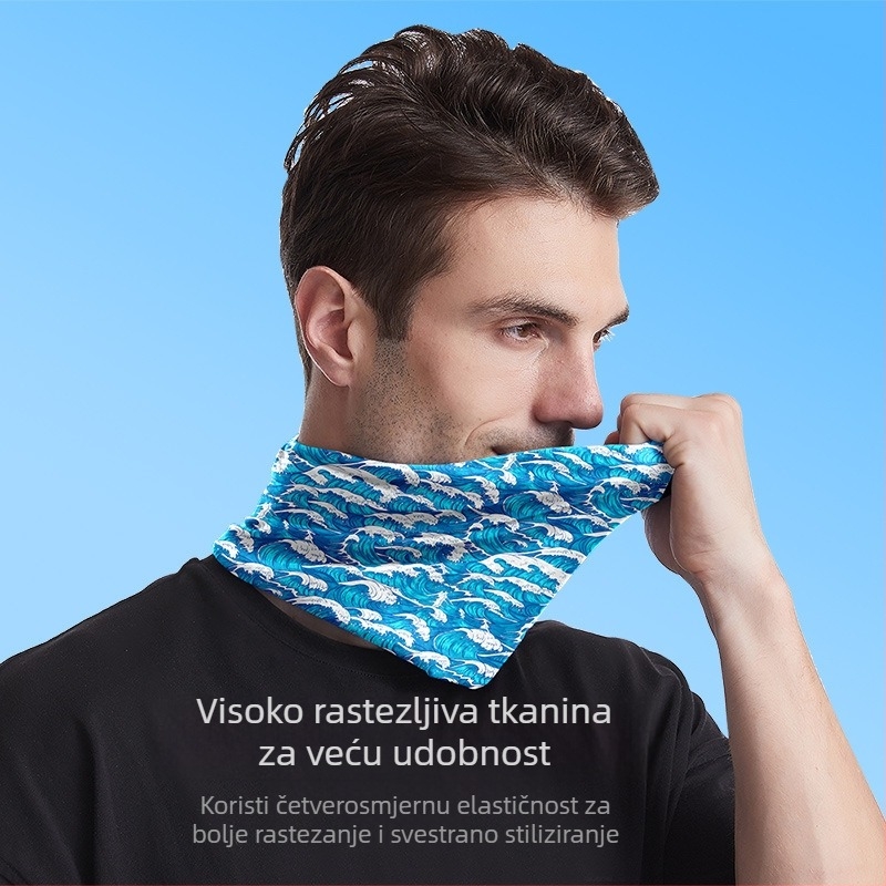 Integrirana kapa i šal za ljetnu zaštitu od sunca, šal za lice i vrat za vožnju biciklom