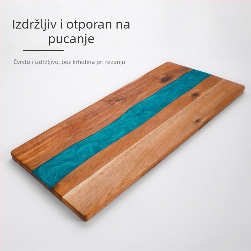 Daska za rezanje od smole i akacijevina drveta, višenamjenska daska za rezanje mesa, pizze i voća