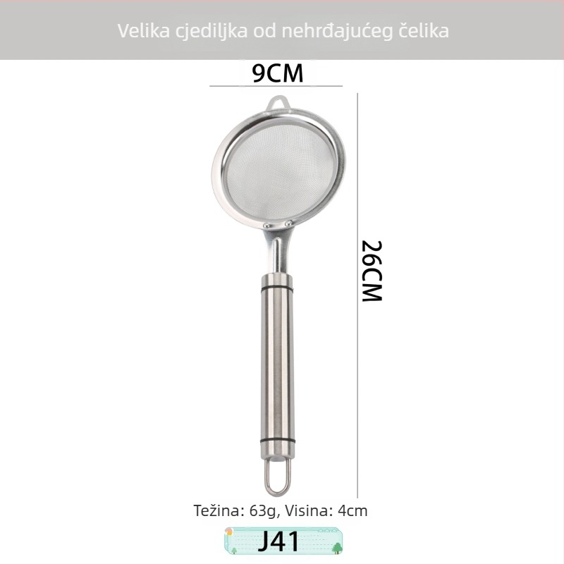 Set kuhinjskih alata od nehrđajućeg čelika, odvajač jaja, sito za brašno, mali alati, rezač pizze, četkica za ulje, cjedilo za ulje i set cjedila