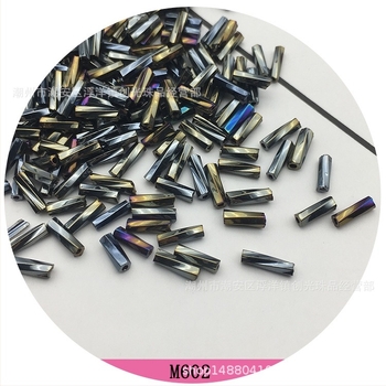 2x6 mm metalne cjevne perle, staklo, elektroplatirane, slobodne perle za ručno izrađene nakit