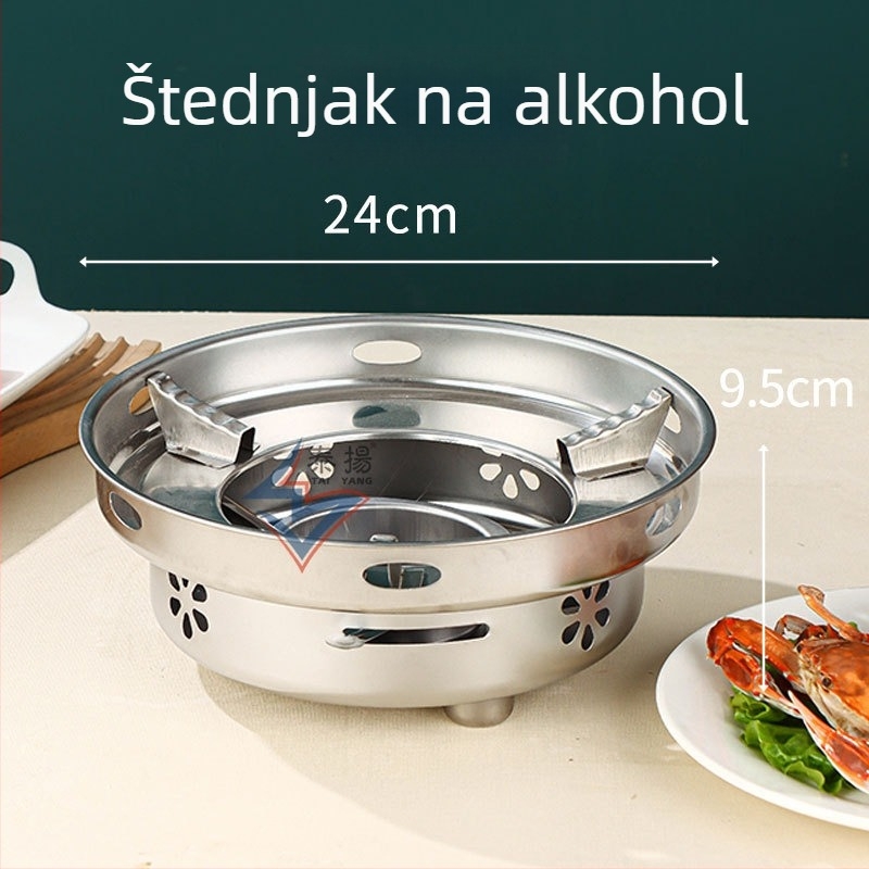 Debeli nehrđajući čelični alkoholni kotao s malom posudom, za kućnu uporabu, restoran, dom i komercijalnu upotrebu