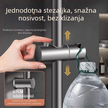 Set nosača tuša od nehrđajućeg čelika s podesivom šipkom, bez bušenja, bez čavlića, za okruglu glavicu tuša