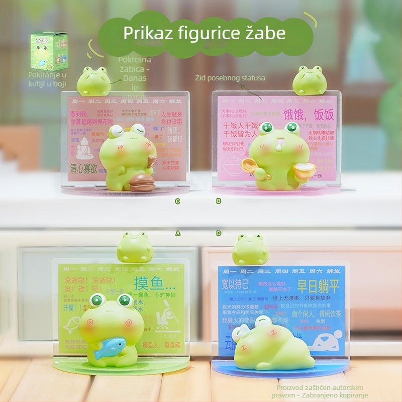 Slatka kreativna žaba figurica za stolni dekor, crtani stil, dar za blagdane