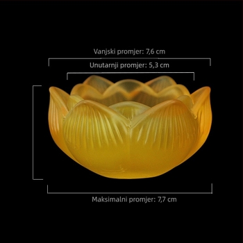 Šareni stakleni držač maslene lampe s lotosom – 7 komada za buddhistički oltar