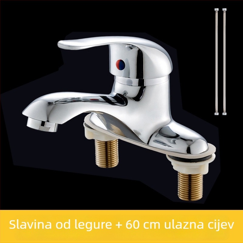 Bakreni faucet za pločasti umivaonik s toplom i hladnom vodom, modernan minimalistički dizajn kućne kupaonice