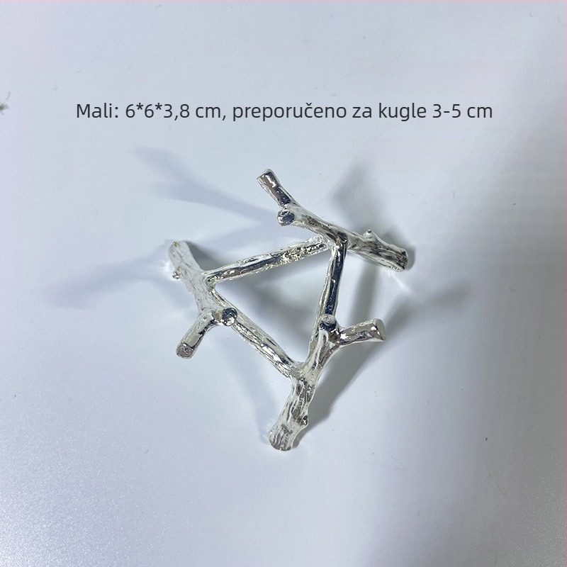 Metalni trokutasti stalak za kristalnu kuglu