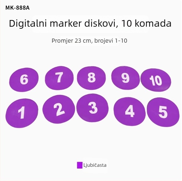 23 cm digitalna orientacijska podloga s slovima, protuklizna za trening nogometa u vrtiću i senzorna integracija s preprekama