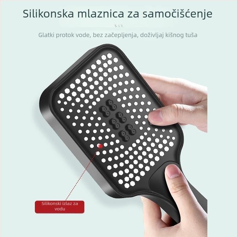 Kvadratna tuš glava s visokim tlakom i velikim izlazom vode — visoki protok vode, tuš jedne ruke, ABS, modern dizajn