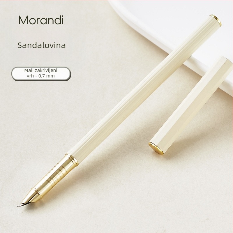 Morandi nalivno pero s 0,38 mm vrhom, metalno tijelo, dugi držak, za vježbanje pisanja, za učenike osnovne škole