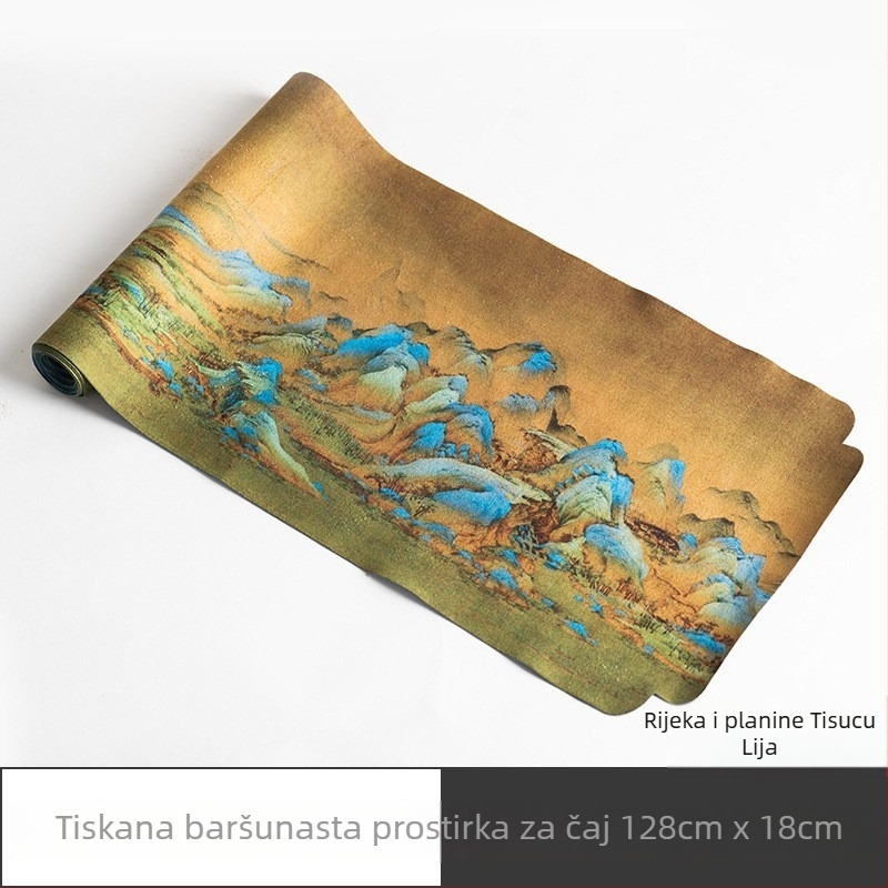 Podmetač za čaj od jelenskog velura, vodootporan, kineski Zen stil, retro dizajn