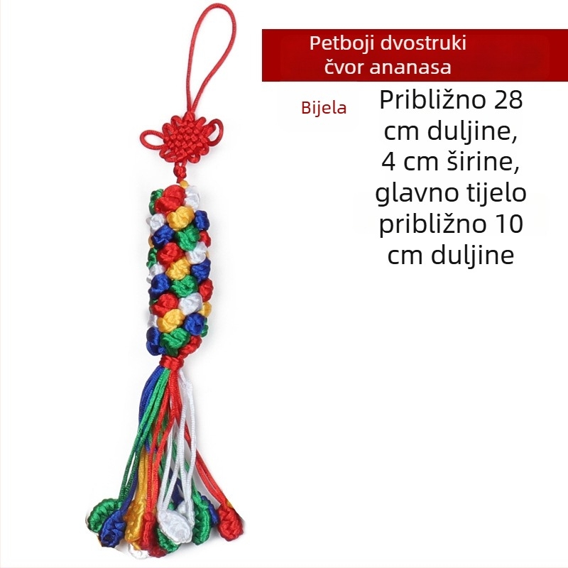 Viseći ukras za auto, ručno izrađeni dijamantni čvor, šareni okretni čvor, povoljan kineski čvor