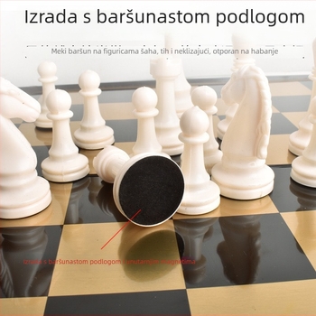 Dječja prijenosna magnetska ploča za šah i damu, devet figura, za dva igrača