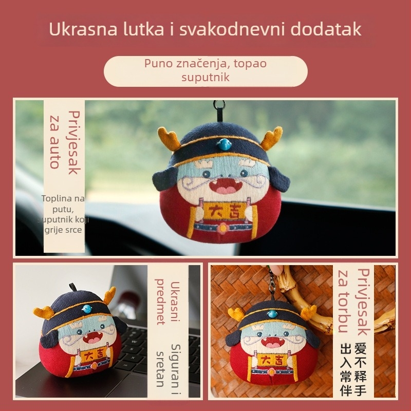 DIY komplet za šivanje: sretna lutkica za Godinu zmaja, ukras za dom i privjesak za auto – kreativan poklon