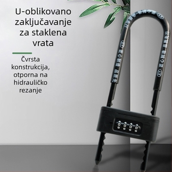 Brava s kodom za staklena vrata – U‑oblik, vodootporna i otporna na hrđu, kućni set brava