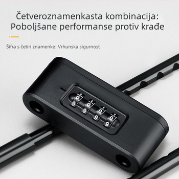 Brava s kodom za staklena vrata – U‑oblik, vodootporna i otporna na hrđu, kućni set brava