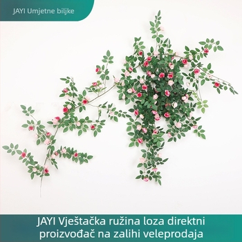 Victoria Rose umjetna svilenkasta loza za zidnu viseću dekoraciju za dnevnu sobu i balkon