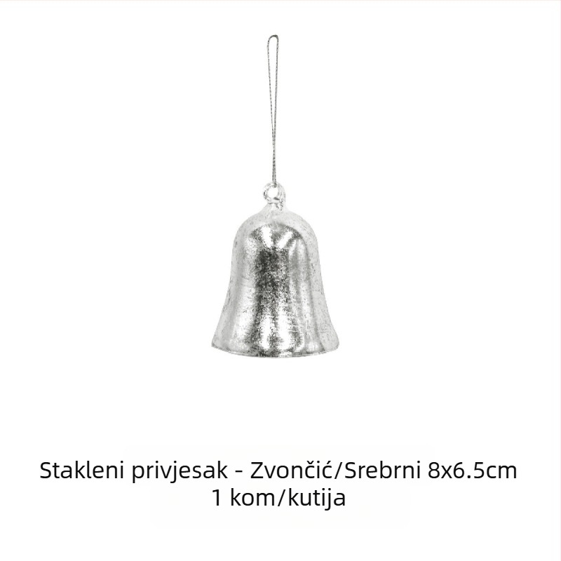 Kristalni božićni viseći ukras s pahuljom, dijamantnim zvončićem, zvijezdom, snježnom kućicom i staklenom kuglom