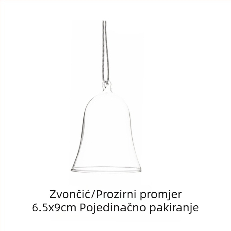 Kristalni božićni viseći ukras s pahuljom, dijamantnim zvončićem, zvijezdom, snježnom kućicom i staklenom kuglom