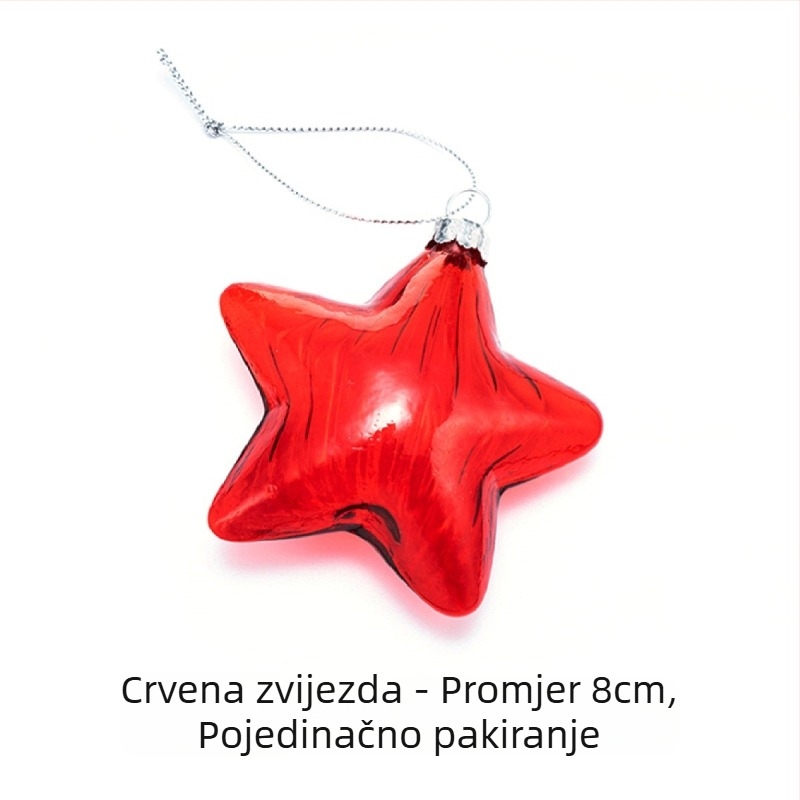 Kristalni božićni viseći ukras s pahuljom, dijamantnim zvončićem, zvijezdom, snježnom kućicom i staklenom kuglom