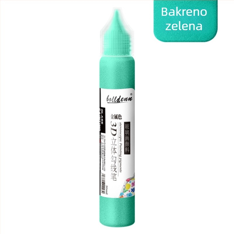 Zlatno 30 ml 3D konturna olovka za crtanje na staklu – vodootporna akrilna boja bez pečenja