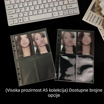 Prozirne PP stranice za foto-album s 6 rupa, A4–A7, za kartice od 3, 5 i 7 inča