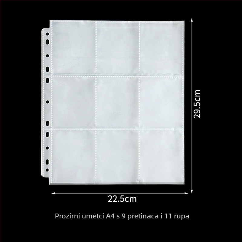 Prozirne PP stranice za foto-album s 6 rupa, A4–A7, za kartice od 3, 5 i 7 inča