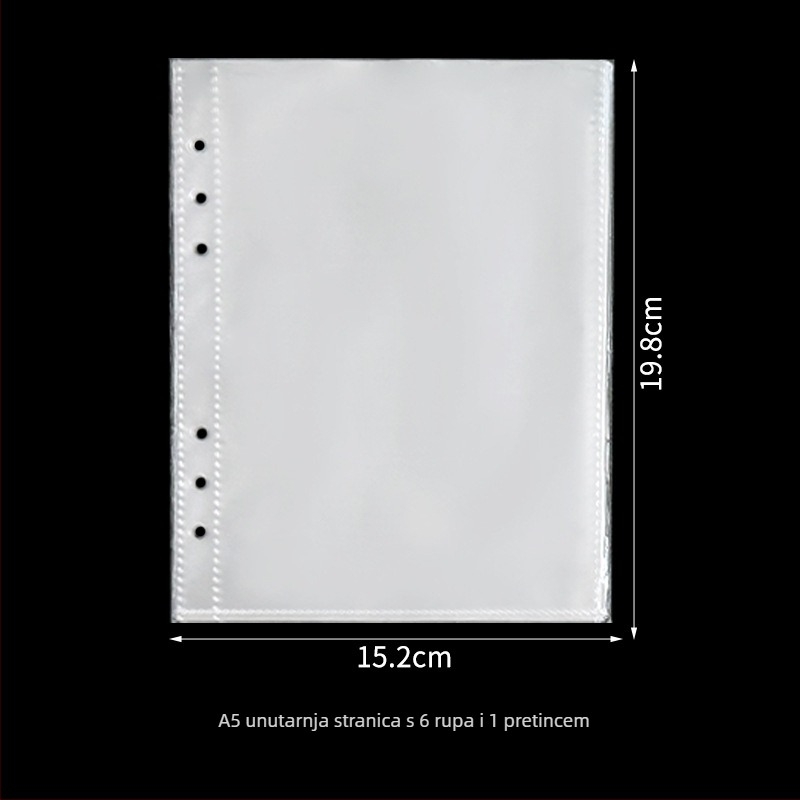 Prozirne PP stranice za foto-album s 6 rupa, A4–A7, za kartice od 3, 5 i 7 inča
