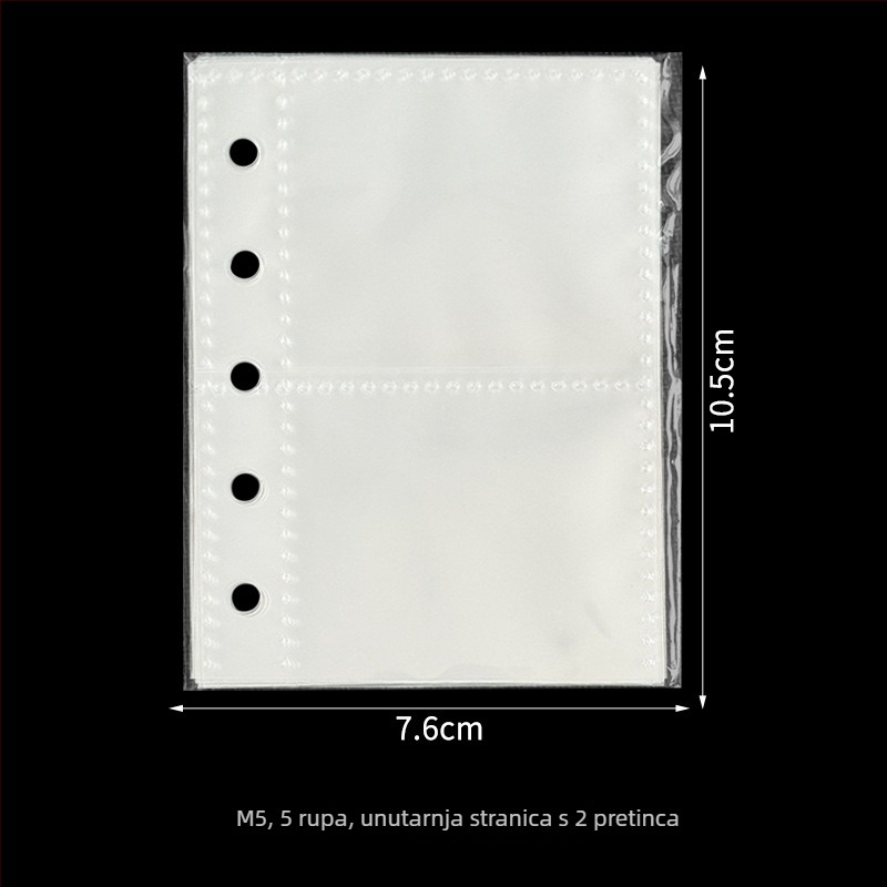 Prozirne PP stranice za foto-album s 6 rupa, A4–A7, za kartice od 3, 5 i 7 inča