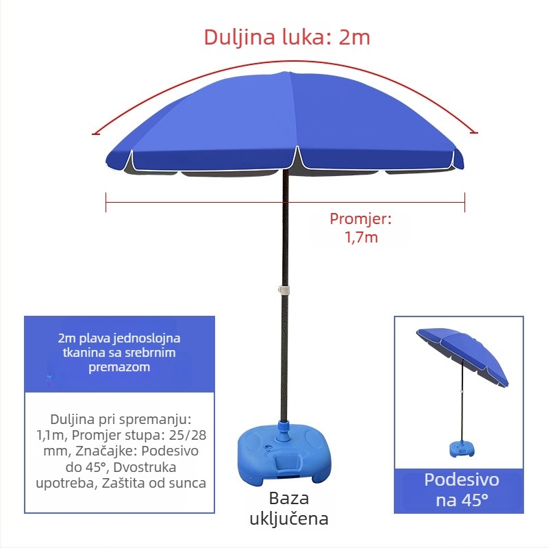 Veliki okrugli suncobran za vanjske štandove i dvorište