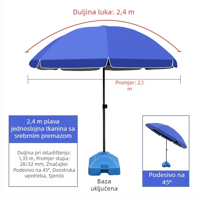 Veliki okrugli suncobran za vanjske štandove i dvorište