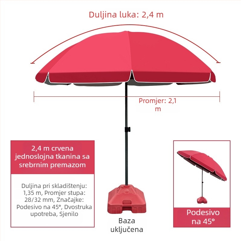 Veliki okrugli suncobran za vanjske štandove i dvorište