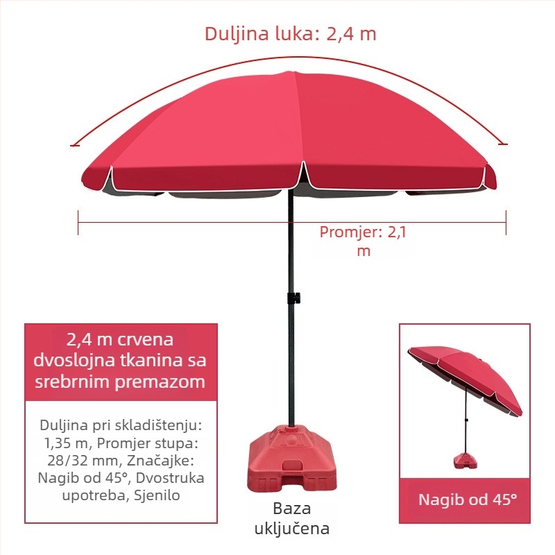 Veliki okrugli suncobran za vanjske štandove i dvorište