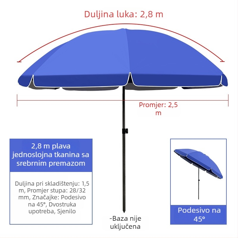 Veliki okrugli suncobran za vanjske štandove i dvorište