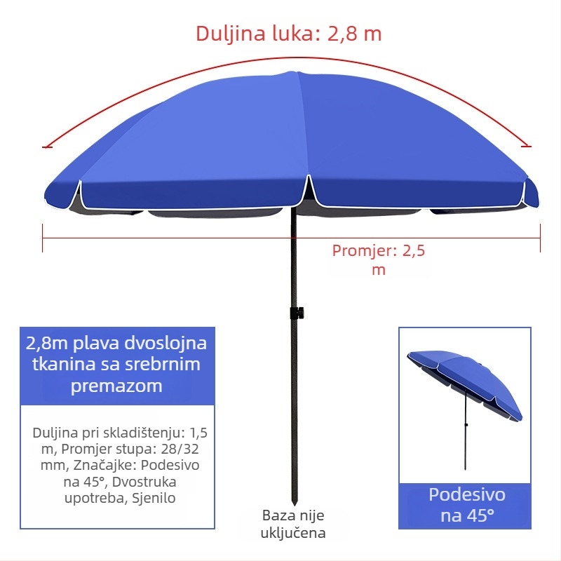 Veliki okrugli suncobran za vanjske štandove i dvorište