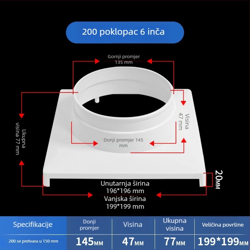 Grila za ventilaciju klima uređaja, stropni ventilacijski panel, poklopac za stropnu ventilaciju, mrežni poklopac