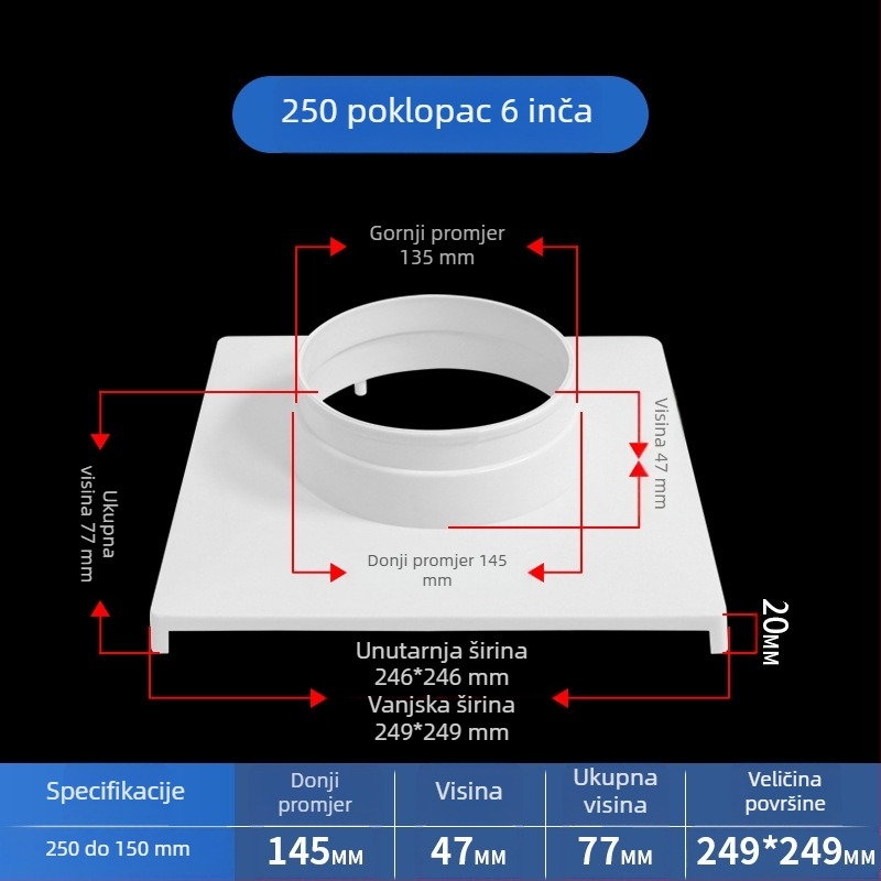 Grila za ventilaciju klima uređaja, stropni ventilacijski panel, poklopac za stropnu ventilaciju, mrežni poklopac