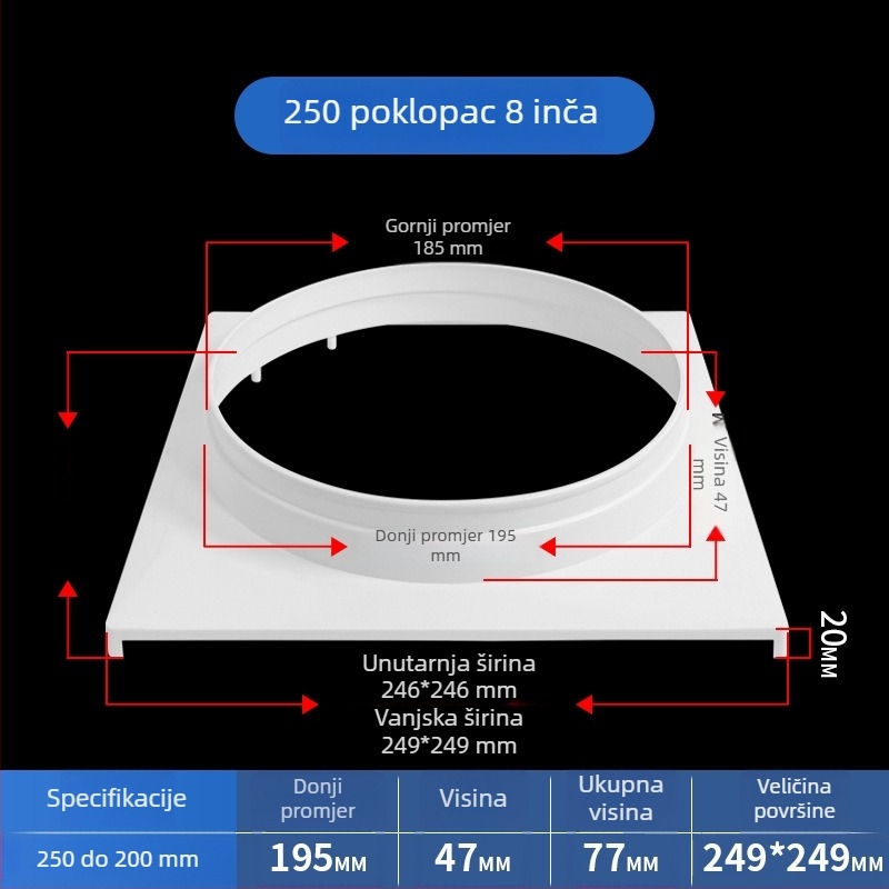 Grila za ventilaciju klima uređaja, stropni ventilacijski panel, poklopac za stropnu ventilaciju, mrežni poklopac