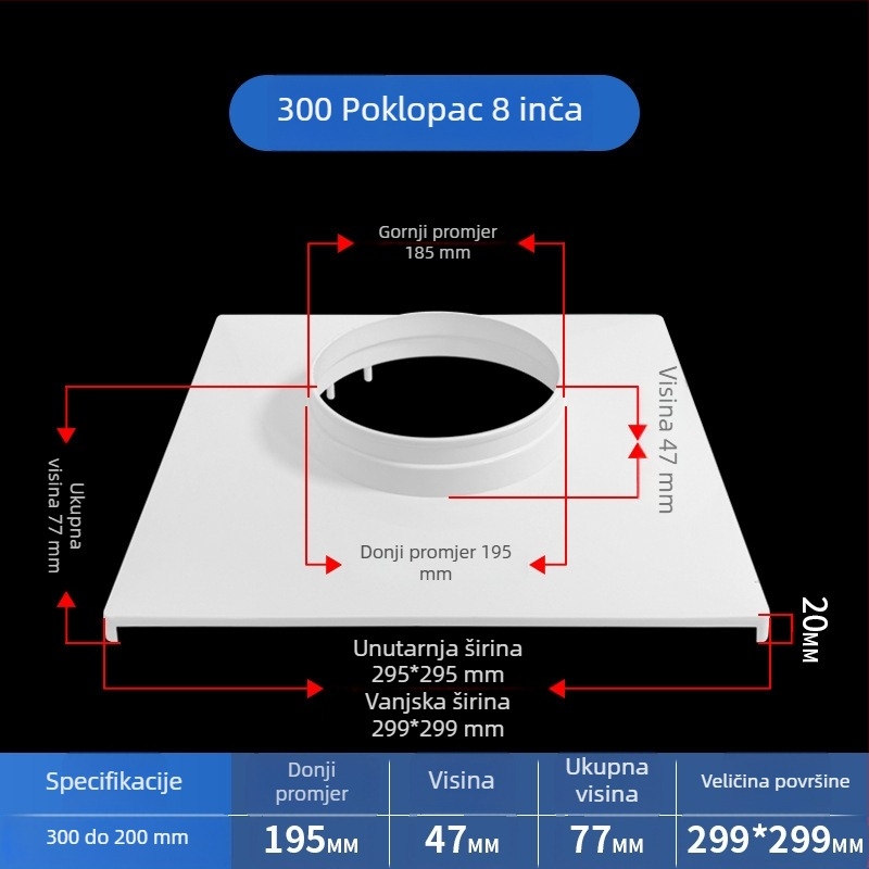 Grila za ventilaciju klima uređaja, stropni ventilacijski panel, poklopac za stropnu ventilaciju, mrežni poklopac