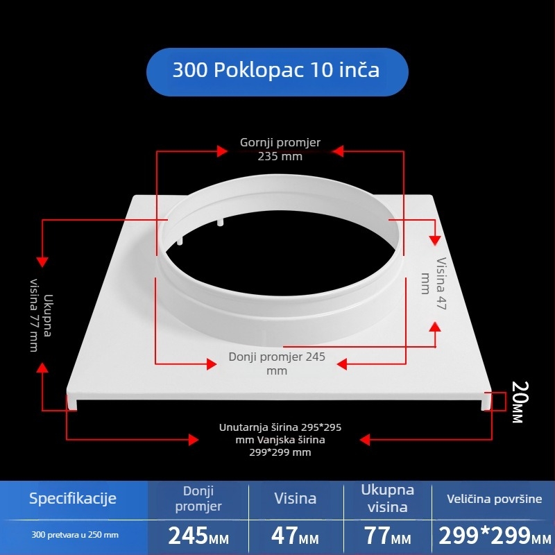Grila za ventilaciju klima uređaja, stropni ventilacijski panel, poklopac za stropnu ventilaciju, mrežni poklopac