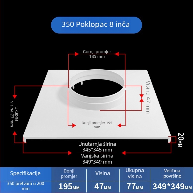 Grila za ventilaciju klima uređaja, stropni ventilacijski panel, poklopac za stropnu ventilaciju, mrežni poklopac