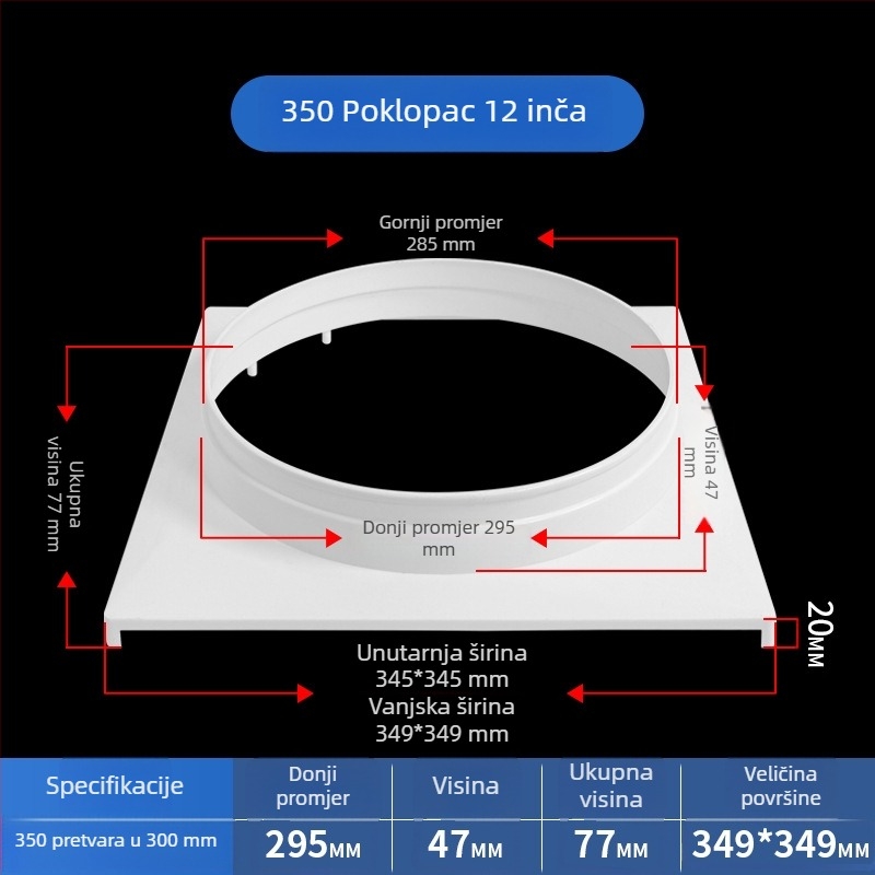 Grila za ventilaciju klima uređaja, stropni ventilacijski panel, poklopac za stropnu ventilaciju, mrežni poklopac