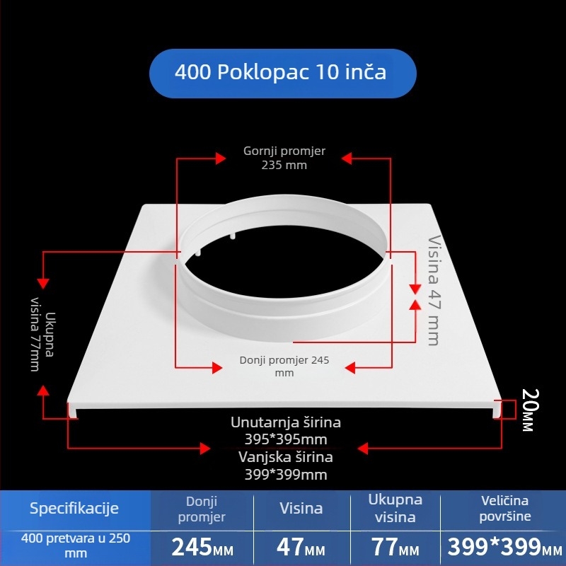 Grila za ventilaciju klima uređaja, stropni ventilacijski panel, poklopac za stropnu ventilaciju, mrežni poklopac