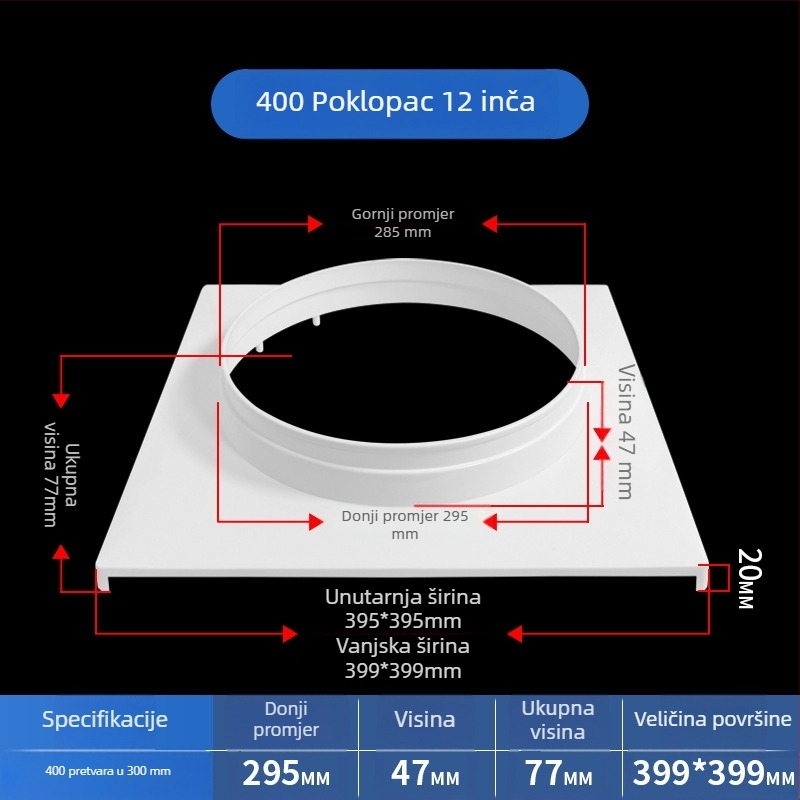 Grila za ventilaciju klima uređaja, stropni ventilacijski panel, poklopac za stropnu ventilaciju, mrežni poklopac